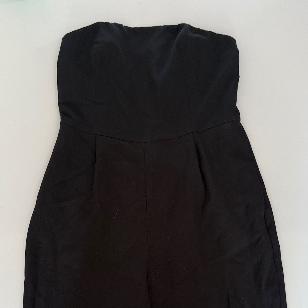 Black Tailored Strapless Jumpsuit - Express
